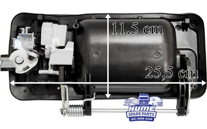 DOOR HANDLE OUTER BLACK RHS WITH BARREL AND KEYS FOR MERCEDES ACTROS MP1, MP2 & MP3 - 1998 - 2011