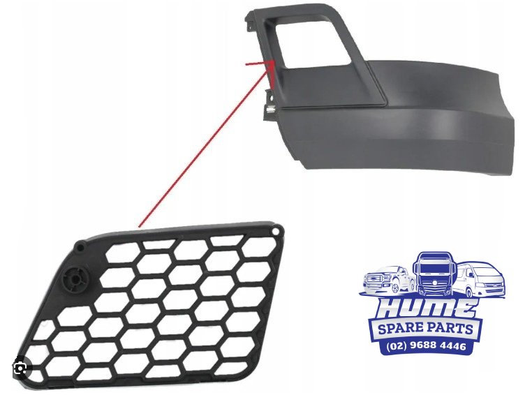 BAR END GRILLE RHS FOR MERCEDES ACTROS MP4 & MP5 - 2012 - ON. Secondary image