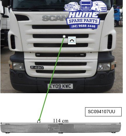 GRILLE UPPER - MIDDLE MESH INSERT FOR SCANIA R CAB 2006 - 2010.