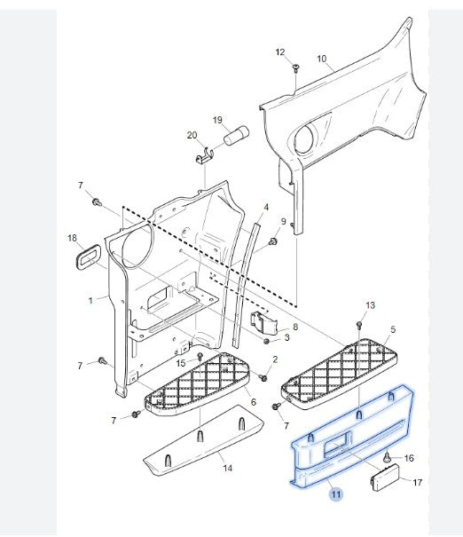 STEP PANEL MIDDLE COVER LHS FOR SCANIA 2006 - 2017.