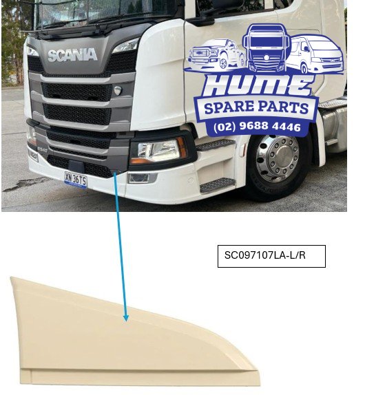 GRILLE LOWER - LOWER MESH TRIM RHS FOR SCANIA 2017 - ON. Secondary image