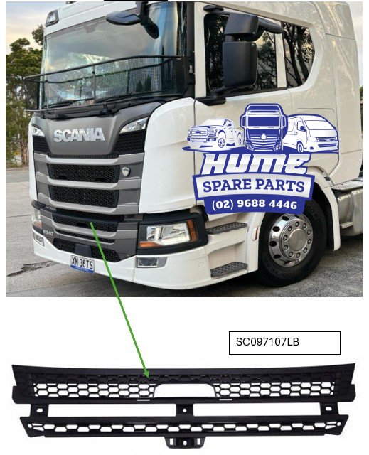 LOWER GRILLE - UPPER MASH WITH HOLE FOR SCANIA 2017 - ON.