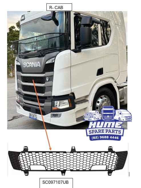 UPPER GRILLE - UPPER FOR SCANIA R CAB 2017 - ON.