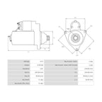 STARTER MOTOR 24V, 4.5KW  & 11 TEETH FOR HINO 300 & 500 SERIES.