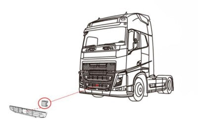 GRILLE LOWER RADAR COVER LHS  FOR VOLVO FH 2013 - 2020. Secondary image